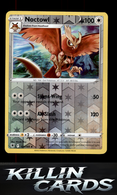 Reverse Holofoil Noctowl 121/189 Pokemon Uncommon SWSH10: Astral Radiance Card N