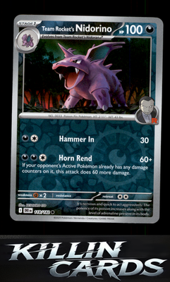 Reverse Holofoil Team Rocket's Nidorino 118/182 Pokemon Common SV10: Destined Ri