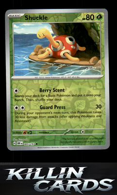 Reverse Holofoil Shuckle 005/197 Pokemon Common SV03: Obsidian Flames Card NM