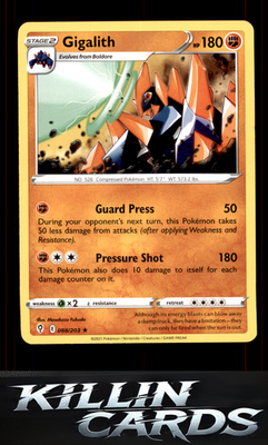 Gigalith 088/203 Pokemon Rare SWSH07: Evolving Skies Card NM