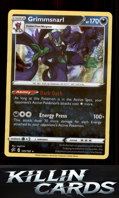 Grimmsnarl 125/192 Pokemon Holo Rare SWSH02: Rebel Clash Card NM
