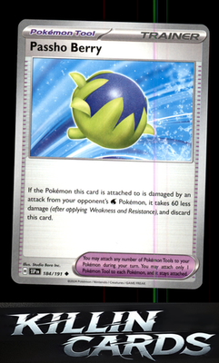 Passho Berry 184/191 Pokemon Uncommon SV08: Surging Sparks Card NM
