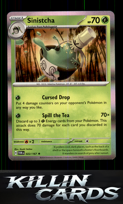 Sinistcha 022/167 Pokemon Rare SV06: Twilight Masquerade Card NM
