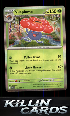 Vileplume 003/094 Pokemon Rare ME02: Phantasmal Flames Card NM