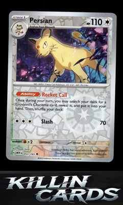 Reverse Holofoil Persian 053/165 Pokemon Uncommon SV: Scarlet & Violet 151 Card
