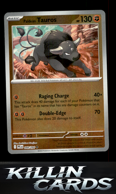 Reverse Holofoil Paldean Tauros 048/094 Pokemon Uncommon ME02: Phantasmal Flames