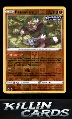 Reverse Holofoil Passimian 088/198 Pokemon Rare SWSH06: Chilling Reign Card NM