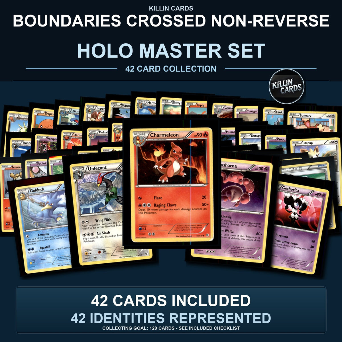 Pokemon TCG Boundaries Crossed C/UC/R Standard Set 42 Cards