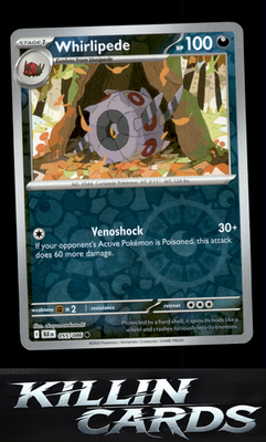 Reverse Holofoil Whirlipede 055/086 Pokemon Common SV: Black Bolt Card NM