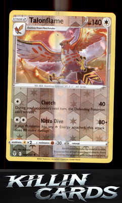 Reverse Holofoil Talonflame 140/203 Pokemon Rare SWSH07: Evolving Skies Card NM