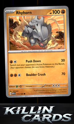 Rhyhorn 111/165 Pokemon Common SV: Scarlet & Violet 151 Card NM