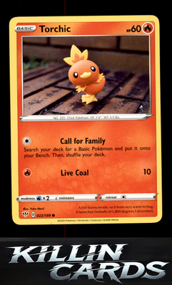 Torchic 022/189 Pokemon Common SWSH03: Darkness Ablaze Card LP
