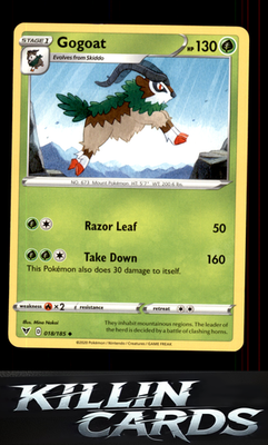 Gogoat 018/185 Pokemon Uncommon SWSH04: Vivid Voltage Card NM