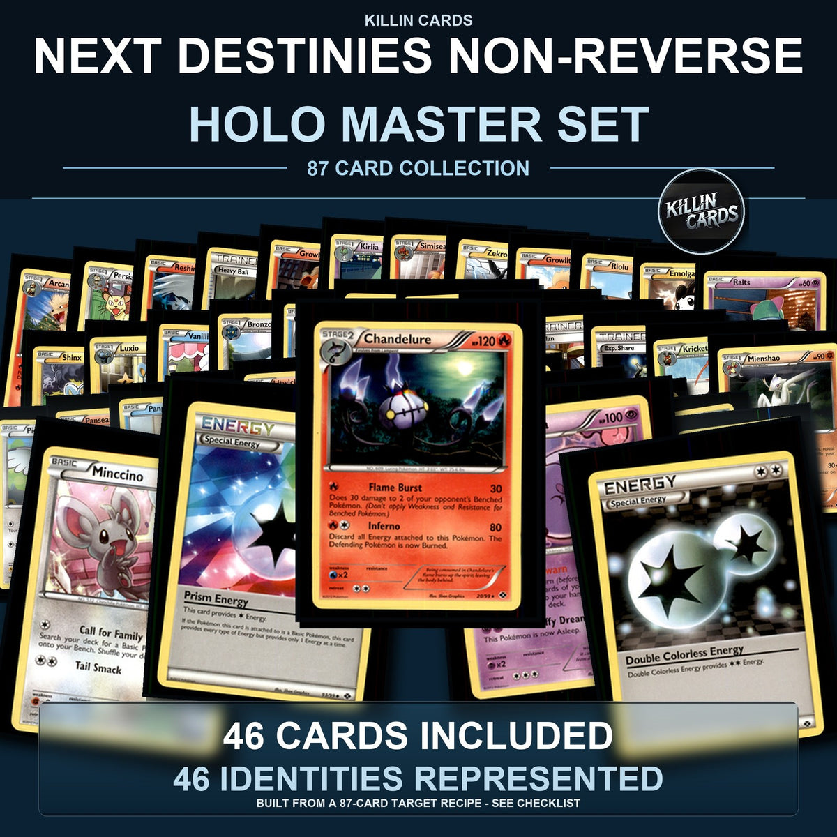 Pokemon TCG Next Destinies C/UC/R Standard Set 46 Cards