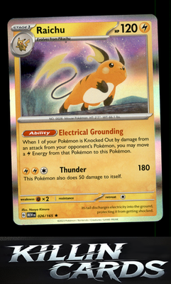 Raichu 026/165 Pokemon Rare SV: Scarlet & Violet 151 Card NM