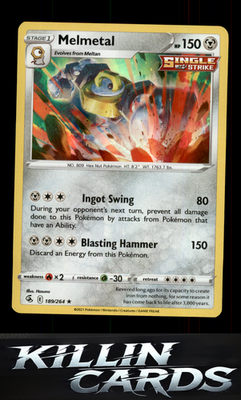 Melmetal 189/264 Pokemon Holo Rare SWSH08: Fusion Strike Card LP