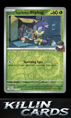 Reverse Holofoil Team Rocket's Blipbug 015/182 Pokemon Common SV10: Destined Riv