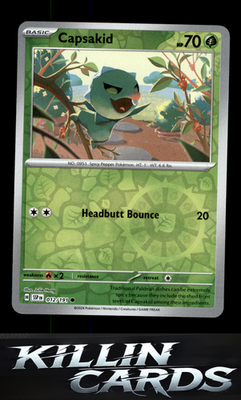 Reverse Holofoil Capsakid 012/191 Pokemon Common SV08: Surging Sparks Card NM