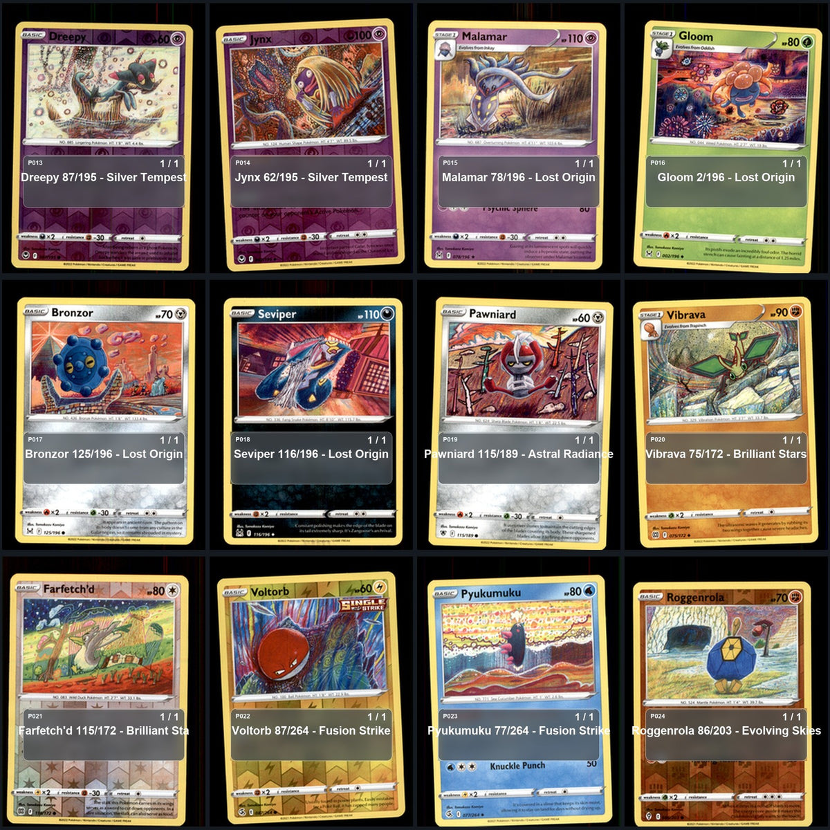 Pokemon TCG Tomokazu Komiya Artist Collection 60 Cards Lot