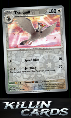 Reverse Holofoil Tranquill 134/162 Pokemon Common SV05: Temporal Forces Card NM