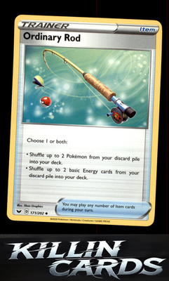 Ordinary Rod 171/202 Pokemon Uncommon SWSH01: Sword & Shield Base Set Card NM