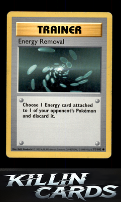 Energy Removal 092/102 Pokemon Common Base Set (Shadowless) Card LP