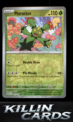 Reverse Holofoil Maractus 003/091 Pokemon Common SV: Paldean Fates Card LP