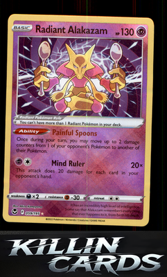 Radiant Alakazam 059/195 Pokemon Radiant Rare SWSH12: Silver Tempest Card NM