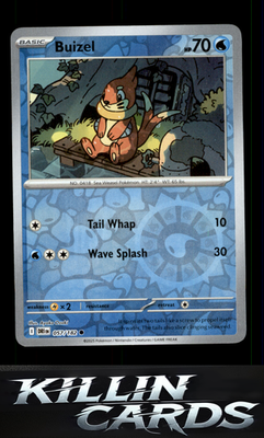 Reverse Holofoil Buizel 057/182 Pokemon Common SV10: Destined Rivals Card NM