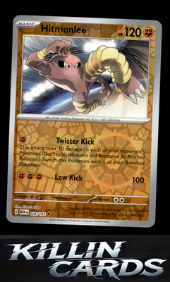 Reverse Holofoil Hitmonlee 106/165 Pokemon Uncommon SV: Scarlet & Violet 151 Car