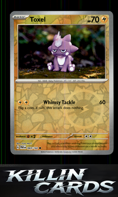 Reverse Holofoil Toxel 069/182 Pokemon Common SV04: Paradox Rift Card NM