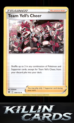 Team Yell's Cheer 149/172 Pokemon Uncommon SWSH09: Brilliant Stars Card NM