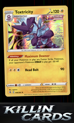 Toxtricity (108) 108/264 Pokemon Holo Rare SWSH08: Fusion Strike Card NM