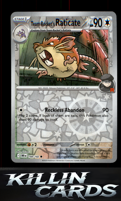 Reverse Holofoil Team Rocket's Raticate - 148/182 148/182 Pokemon Common SV10: D