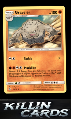 Graveler 34/68 Pokemon Uncommon Hidden Fates Card NM