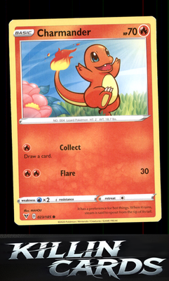 Charmander 023/185 Pokemon Common SWSH04: Vivid Voltage Card NM