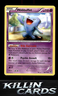 Wobbuffet 36/119 Pokemon Uncommon XY - Phantom Forces Card NM