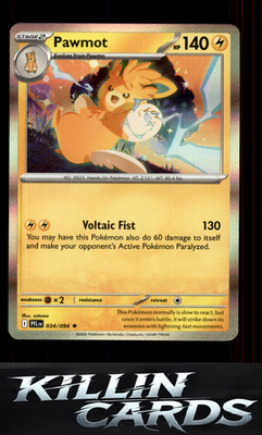Pawmot 034/094 Pokemon Rare ME02: Phantasmal Flames Card NM