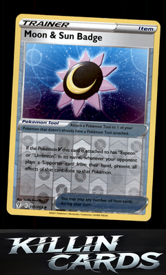 Reverse Holofoil Moon & Sun Badge 151/203 Pokemon Uncommon SWSH07: Evolving Skie