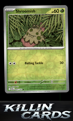 Reverse Holofoil Shroomish 005/182 Pokemon Common SV10: Destined Rivals Card NM