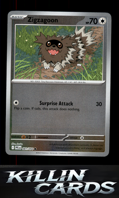 Reverse Holofoil Zigzagoon 081/094 Pokemon Common ME02: Phantasmal Flames Card N