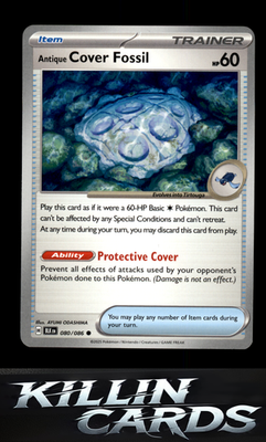 Antique Cover Fossil 080/086 Pokemon Common SV: Black Bolt Card NM
