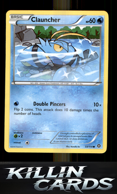 Clauncher 33/114 Pokemon Common XY - Steam Siege Card NM