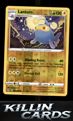 Reverse Holofoil Lanturn 053/203 Pokemon Uncommon SWSH07: Evolving Skies Card NM