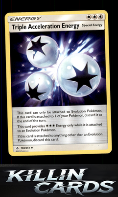Triple Acceleration Energy 190/214 Pokemon Uncommon SM - Unbroken Bonds Card LP