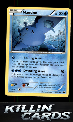 Mantine 27/114 Pokemon Common XY - Steam Siege Card NM