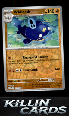 Reverse Holofoil Whiscash 109/197 Pokemon Uncommon SV03: Obsidian Flames Card NM