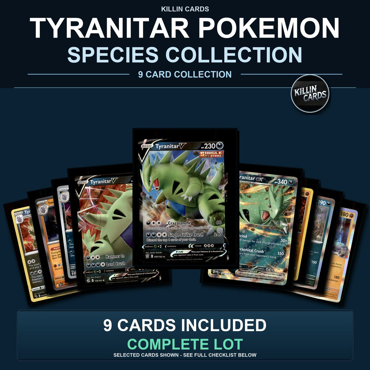 Pokemon TCG Tyranitar Pokemon Species Collection 9 Different Cards Collection