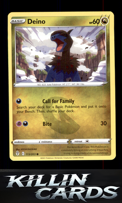 Deino 113/203 Pokemon Common SWSH07: Evolving Skies Card NM