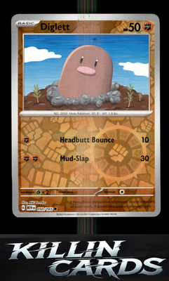 Reverse Holofoil Diglett 050/165 Pokemon Common SV: Scarlet & Violet 151 Card NM